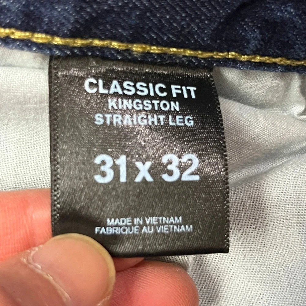 Express Jeans Mens 31x32 Blue Kingston Straight Leg Classic Fit‎ Dark Wash Denim
